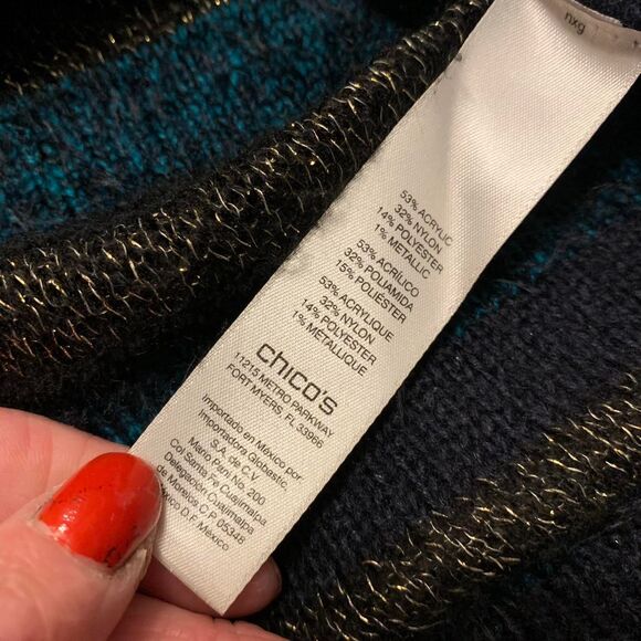 Chicos Women's Sweatshirt Sweater Asymmetrical Size 2 Large - Picture 4 of 7